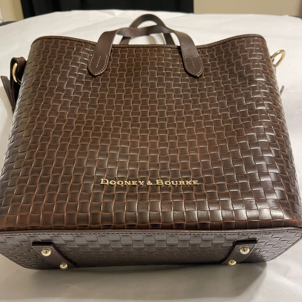 Dooney & Bourke Brown Leather Woven Tote Like New
